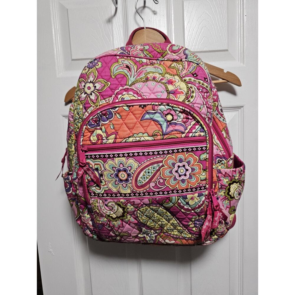 Pretty VERA BRADLEY Bright Pink PAISLEY Multi Color BACKPACK